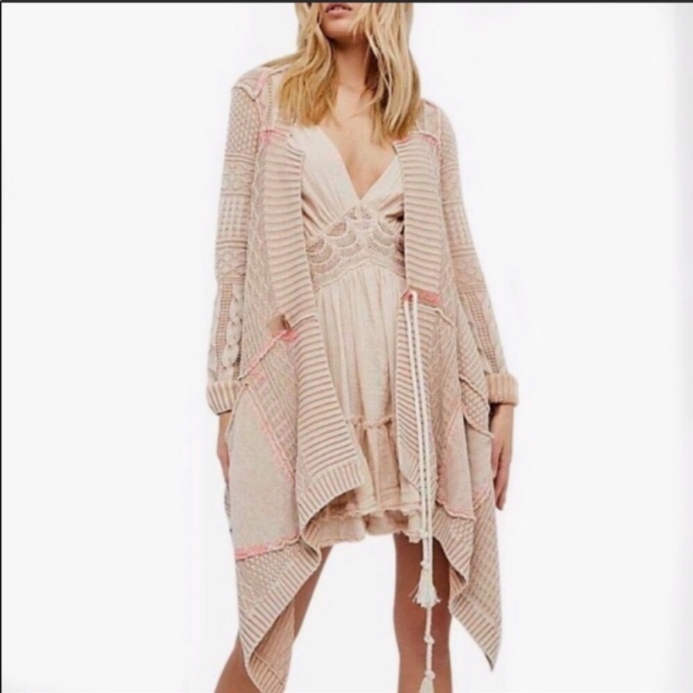 SOLD Free People Multi-Texture Sand Cardigan - Picture 1 of 8